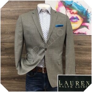 RALPH LAUREN Men Wool Silk Blazer Sport Coat Casual Jacket Size 40R Classic Suit